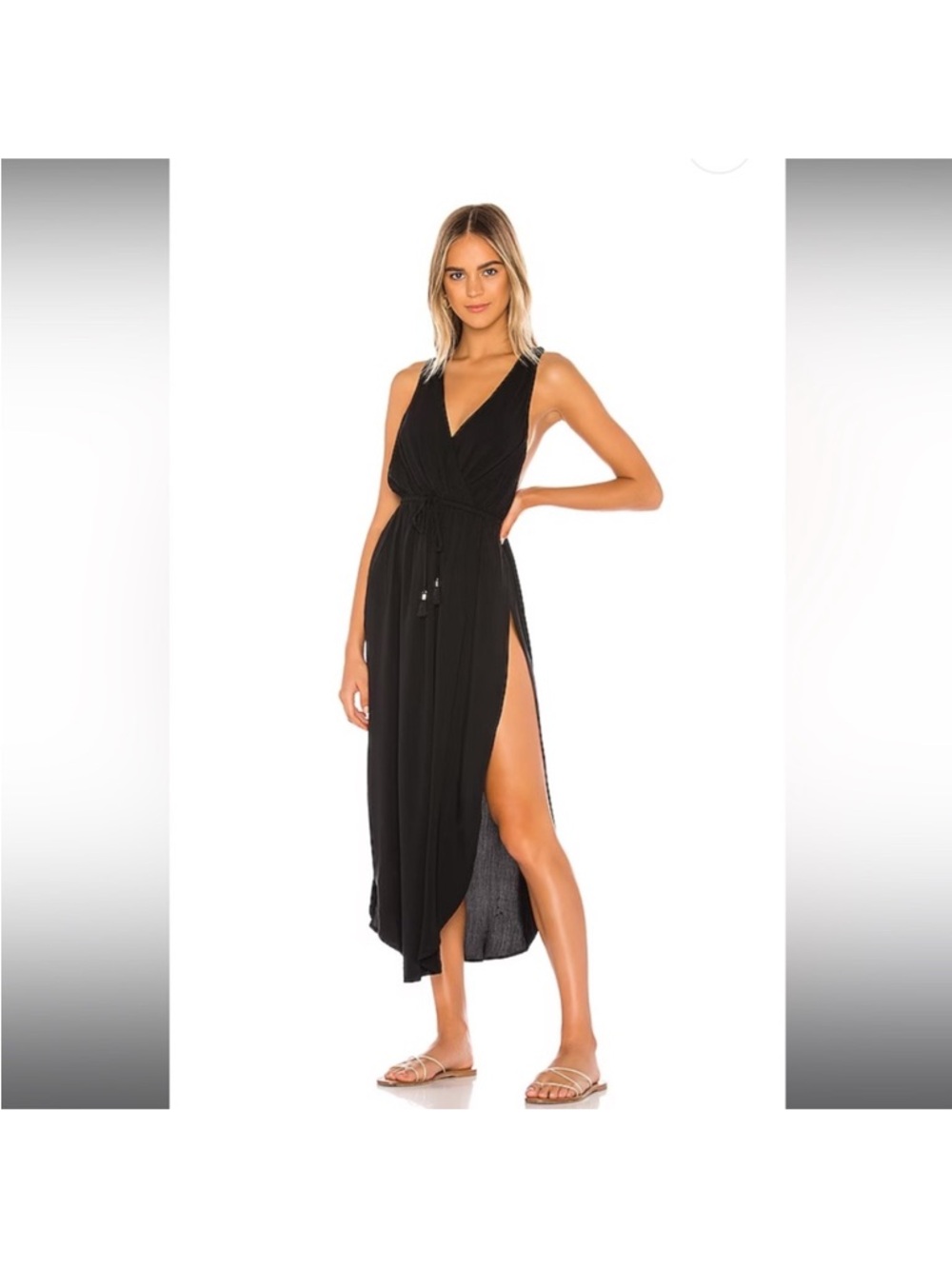 l*space Black Sleeveless Swim Coverup Maxi Dress